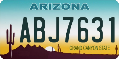 AZ license plate ABJ7631