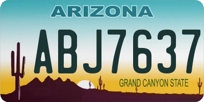 AZ license plate ABJ7637