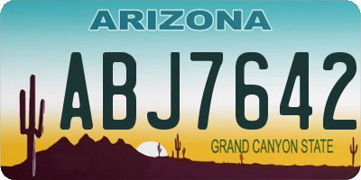 AZ license plate ABJ7642