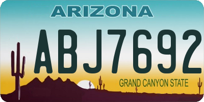 AZ license plate ABJ7692