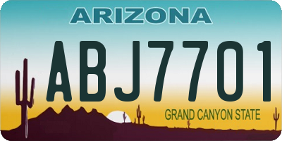 AZ license plate ABJ7701