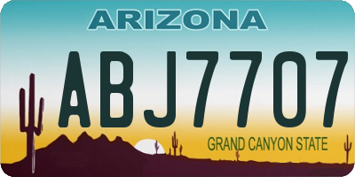 AZ license plate ABJ7707