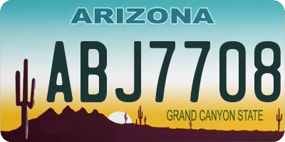 AZ license plate ABJ7708