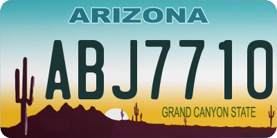AZ license plate ABJ7710