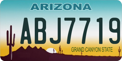 AZ license plate ABJ7719