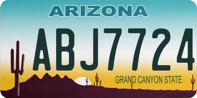 AZ license plate ABJ7724