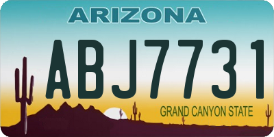 AZ license plate ABJ7731