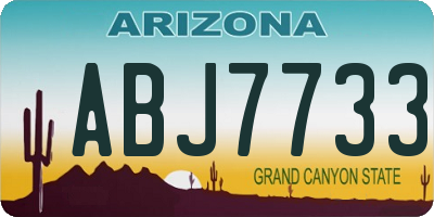 AZ license plate ABJ7733