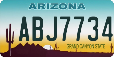 AZ license plate ABJ7734
