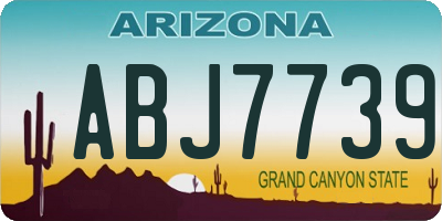 AZ license plate ABJ7739