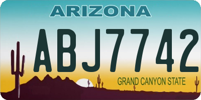 AZ license plate ABJ7742