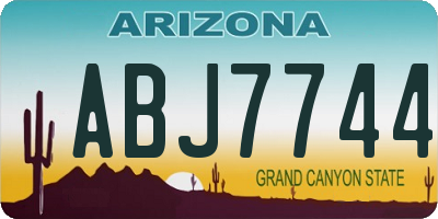 AZ license plate ABJ7744