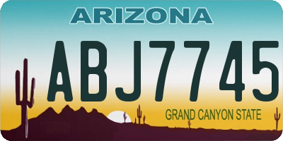 AZ license plate ABJ7745