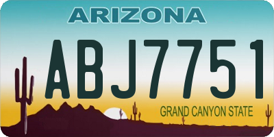 AZ license plate ABJ7751