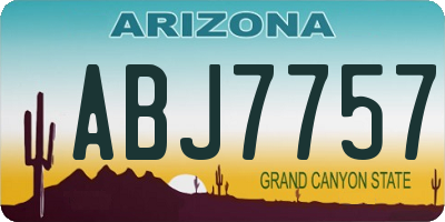 AZ license plate ABJ7757