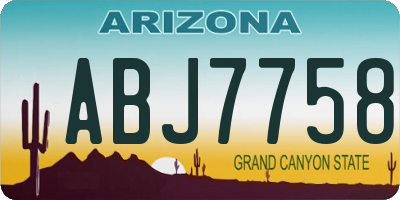 AZ license plate ABJ7758