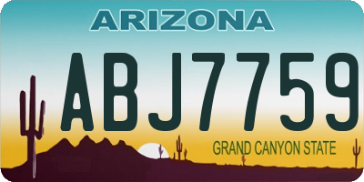 AZ license plate ABJ7759