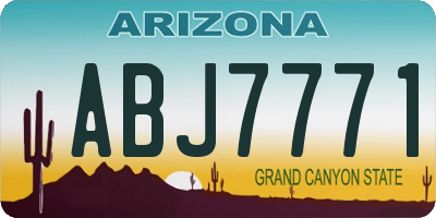 AZ license plate ABJ7771