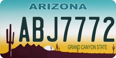 AZ license plate ABJ7772