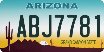 AZ license plate ABJ7781