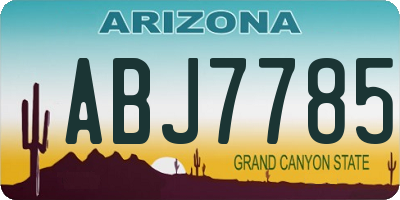 AZ license plate ABJ7785