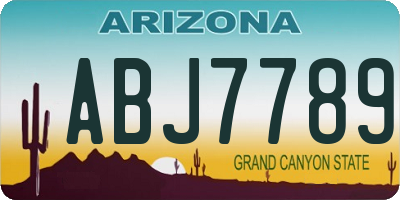 AZ license plate ABJ7789