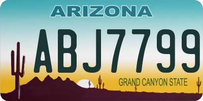 AZ license plate ABJ7799