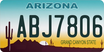 AZ license plate ABJ7806