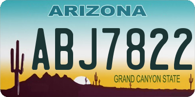 AZ license plate ABJ7822