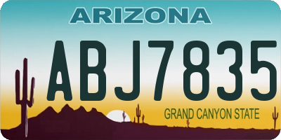AZ license plate ABJ7835