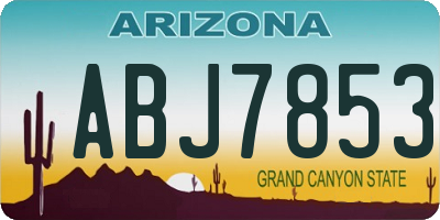 AZ license plate ABJ7853