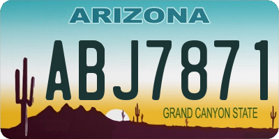 AZ license plate ABJ7871