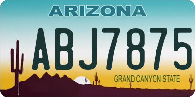 AZ license plate ABJ7875