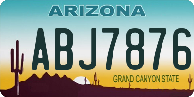 AZ license plate ABJ7876