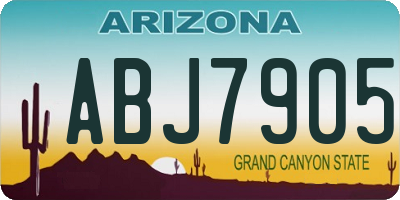 AZ license plate ABJ7905