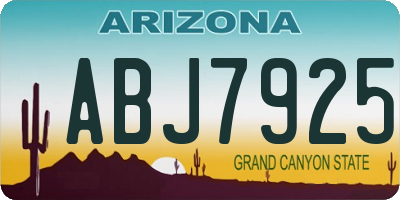 AZ license plate ABJ7925