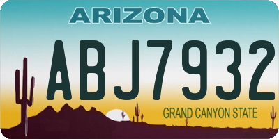 AZ license plate ABJ7932