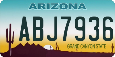 AZ license plate ABJ7936