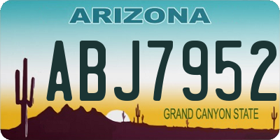 AZ license plate ABJ7952