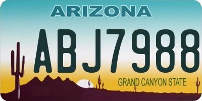 AZ license plate ABJ7988
