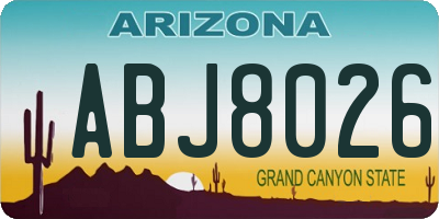 AZ license plate ABJ8026