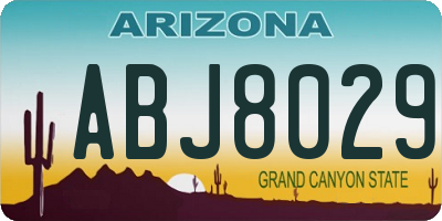 AZ license plate ABJ8029