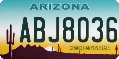 AZ license plate ABJ8036