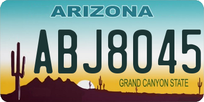AZ license plate ABJ8045