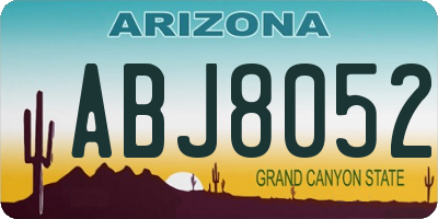 AZ license plate ABJ8052