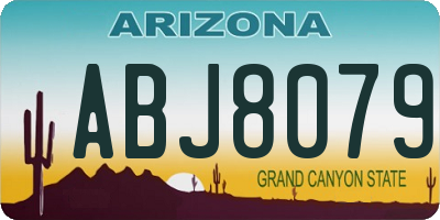 AZ license plate ABJ8079