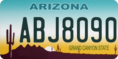 AZ license plate ABJ8090