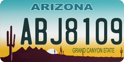 AZ license plate ABJ8109