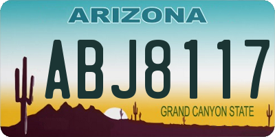 AZ license plate ABJ8117