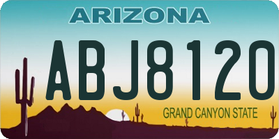 AZ license plate ABJ8120